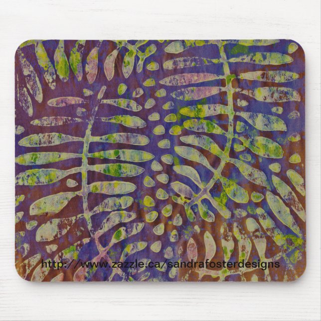 Mousepad Gelli Impressão Stencil Abstrato Art (Frente)