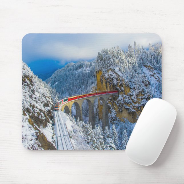 Mousepad Gelo e neve | Bernina Express, Suiça (Com mouse)