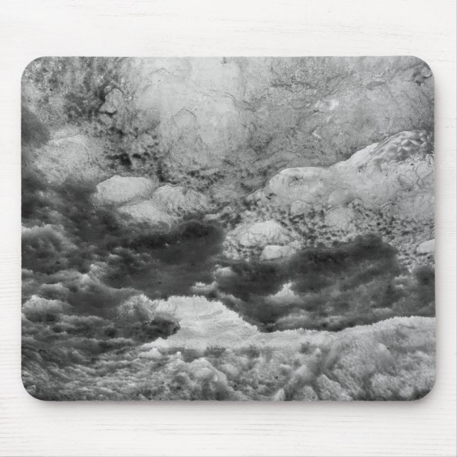 Mousepad Gelo Preto E Branco Abstrato (Frente)