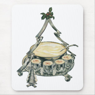 Mousepad Gemada em uma tigela de ponche de árvore de Natal 