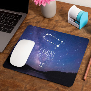 Mousepad Gemini Constelação Zodiac Personalizada