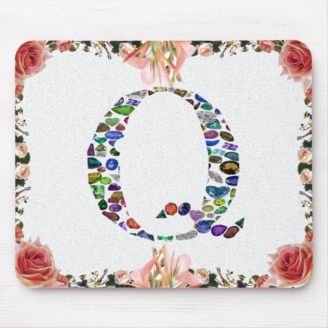 Mousepad Gemstone Monograma - Letra Q (Frente)