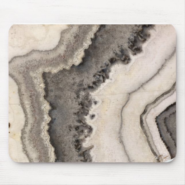 Mousepad Gemstone natural de gemstone preto das cinzas-de-m (Frente)