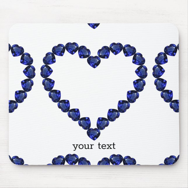 Mousepad Gemstone Sapphire Blue Heart (Frente)