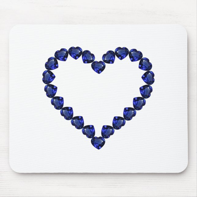 Mousepad Gemstone Sapphire Blue Heart (Frente)