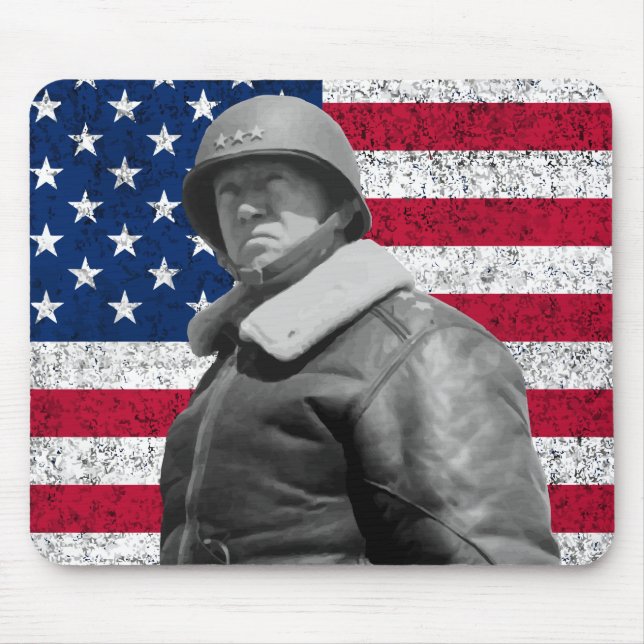 Mousepad General Patton e a bandeira americana (Frente)