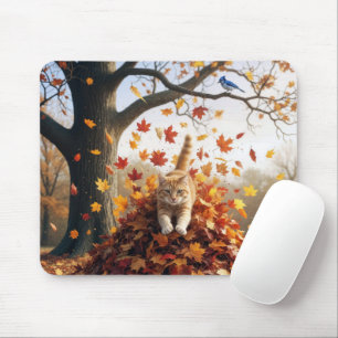 Mousepad Gengibre Gengibre Saindo da Pilha de Folha de outo