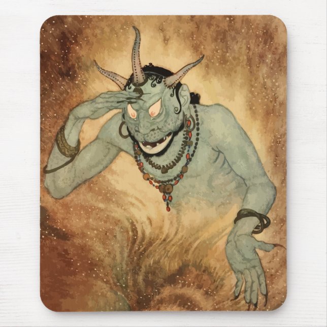 Mousepad Genie das Noites Árabes por Edmund Dulac (Frente)