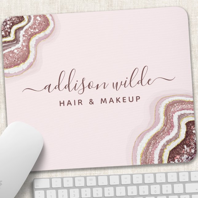 Mousepad Geodo de Agitação da Lâmina Cor-de-Rosa Dourada ro (Criador carregado)