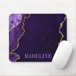Mousepad Geodo mármico roxo, moderno e faseável, de aquarel