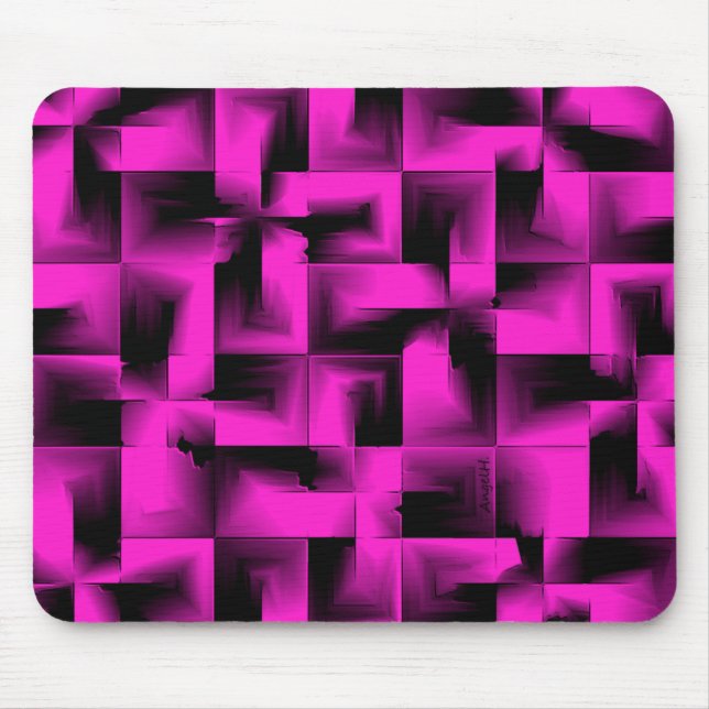 Mousepad Geometria 3D - Rosa Chocante AH2009 (Frente)