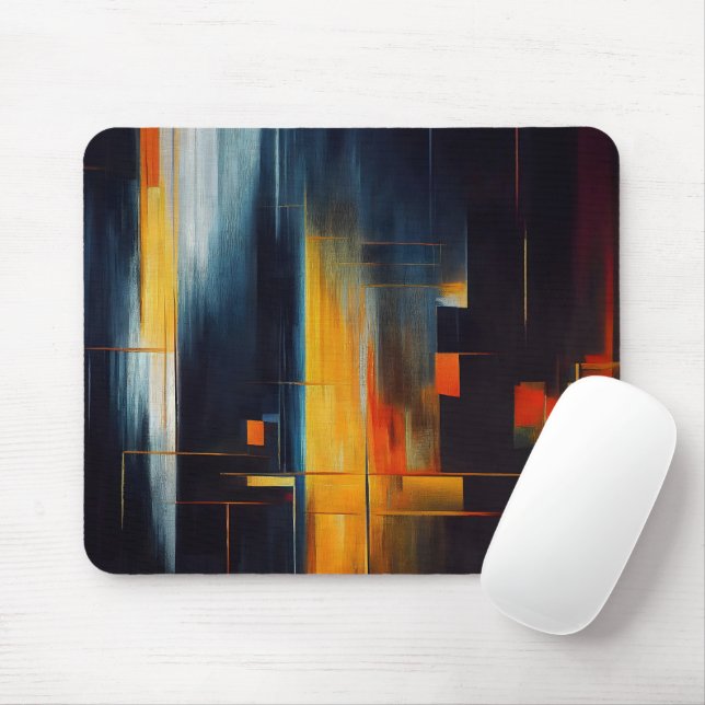 Mousepad Geometria Abstrata Luzes Urbanas (Com mouse)