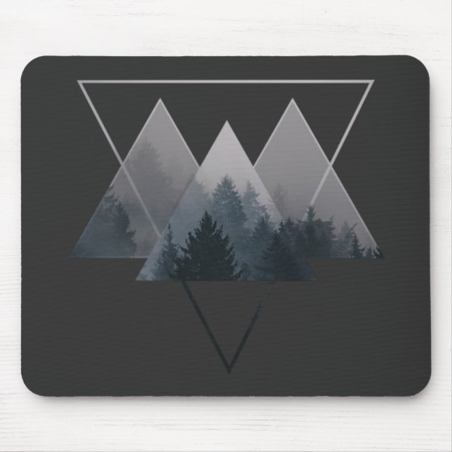 Mousepad Geometria triângulo Mistura Fores (Frente)
