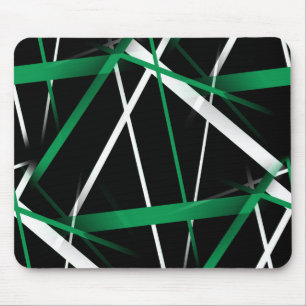 Mousepad Geometria Urbana Preto Branco Verde