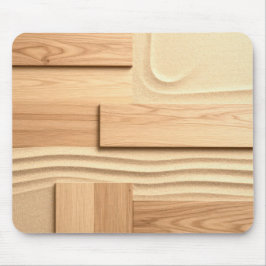 Mousepad Geometric Wood On Sand Design