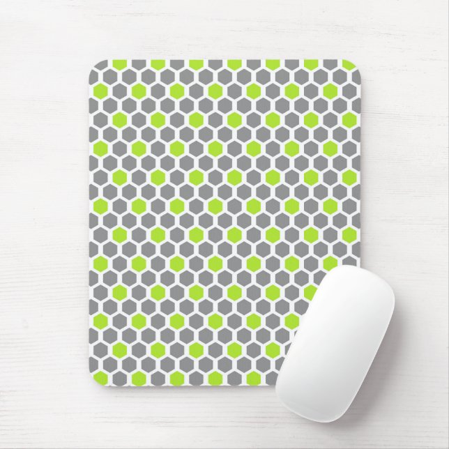 Mousepad Geométrica das Cinzas Verdes Modernas (Com mouse)