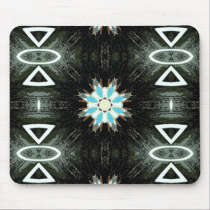 Mousepad geométrica de rajadas de estrelas azuis