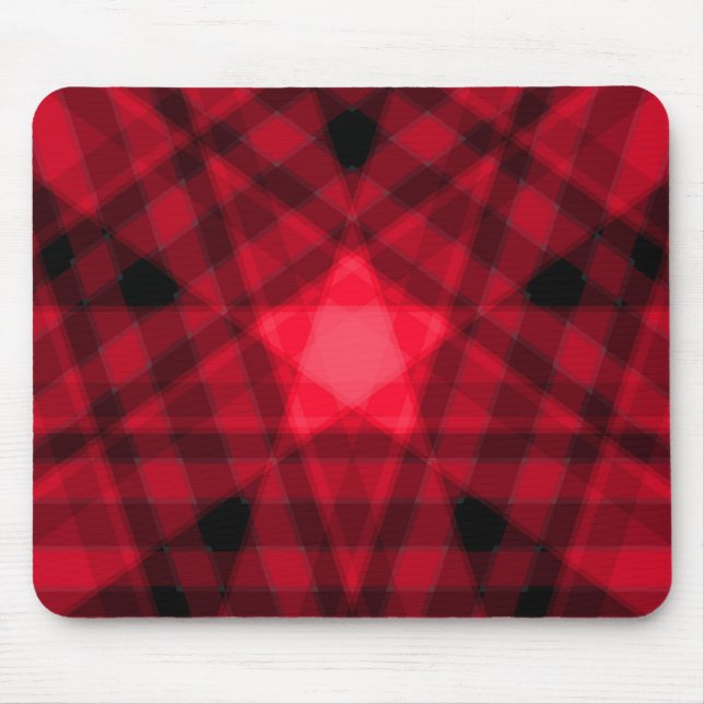 Mousepad Geométrico da Estrela Vermelha de Tartan (Frente)