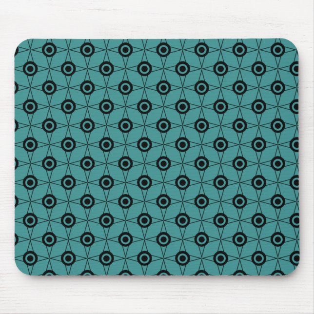 Mousepad Geométrico do Funk Retro, Teal (Frente)