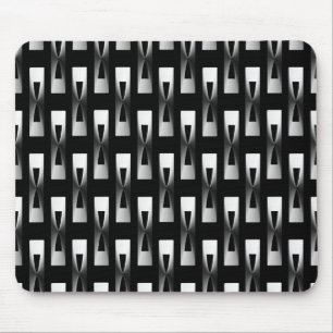 Mousepad Geométrico metálico do art deco - prata e preto