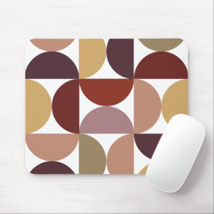 Mousepad Geométrico Retro Terracota Modernista de Meados do