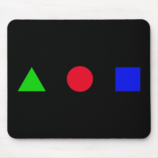 Mousepad geométrico - triângulo, círculo e quadrado (Frente)