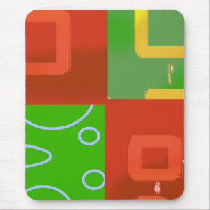 Mousepad Geométrico Verde Vermelho de Natal