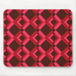 Mousepad Geométrico vermelho, cor-de-rosa, corajoso,