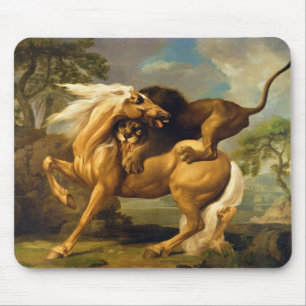 Mousepad George Stubbs um leão que ataca um cavalo,