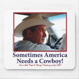 Mousepad George W Bush no chapéu de vaqueiro