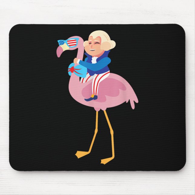 Mousepad George Washington Flamingo 4 de julho American Fl (Frente)