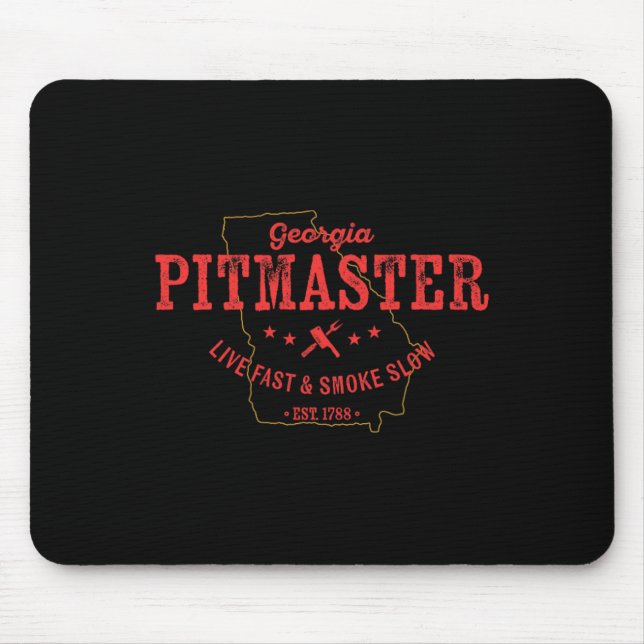 Mousepad Georgia Churrasco Pitmaster Para Churrasco De Carn (Frente)