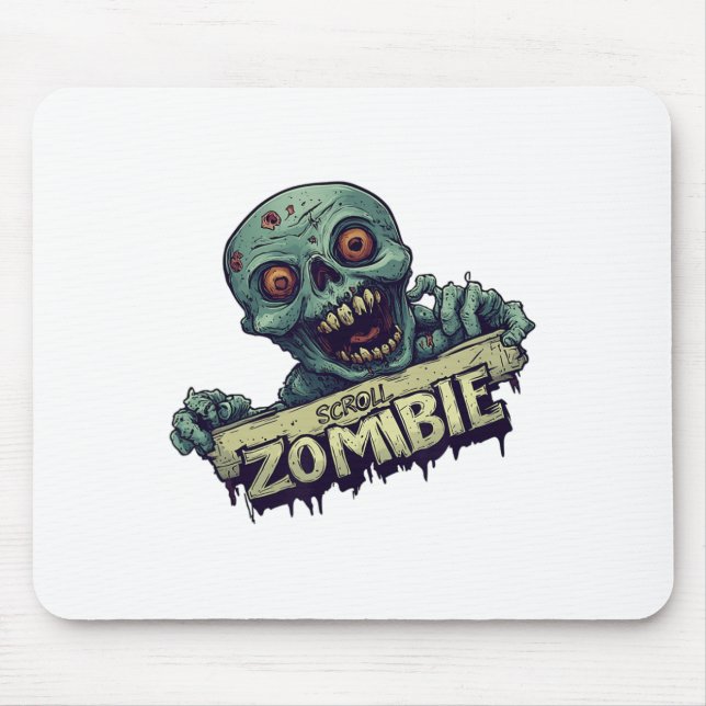 Mousepad Geração De Halloween Com O Costume De Scroll Zombi (Frente)