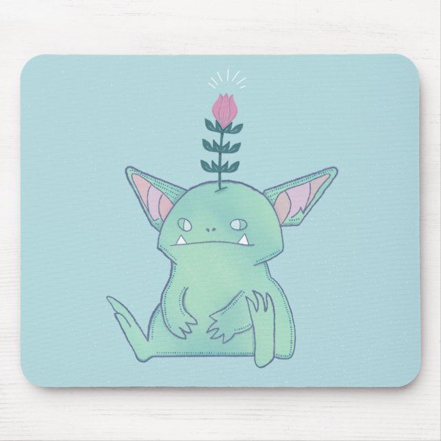 Mousepad Gerald o Goblin | Cria Fantasia Mal-Humorada Fofa (Frente)