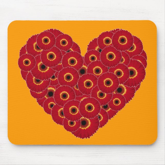 Mousepad Gerber Daisy Heart (Frente)