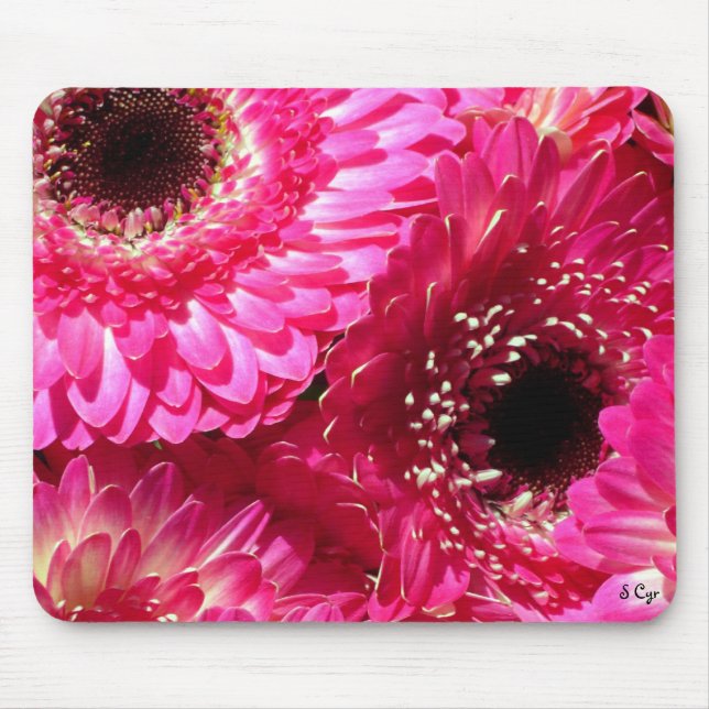 Mousepad Gerberas cor-de-rosa (Frente)