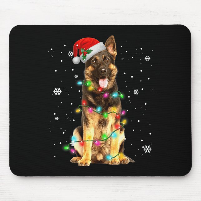 Mousepad German shepherd Cão Árvore Natal Cachorro Presente (Frente)