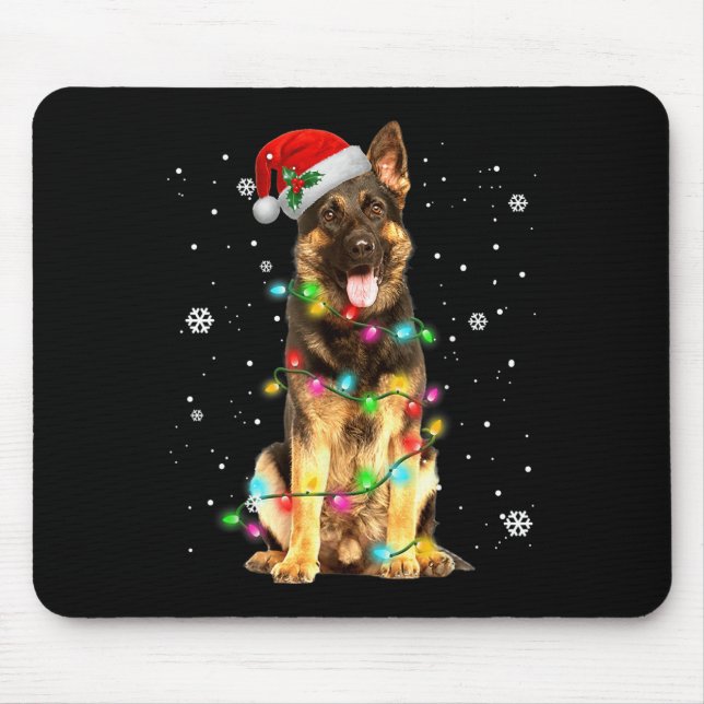 Mousepad German shepherd Cão Árvore Natal Doce Xmas Do (Frente)