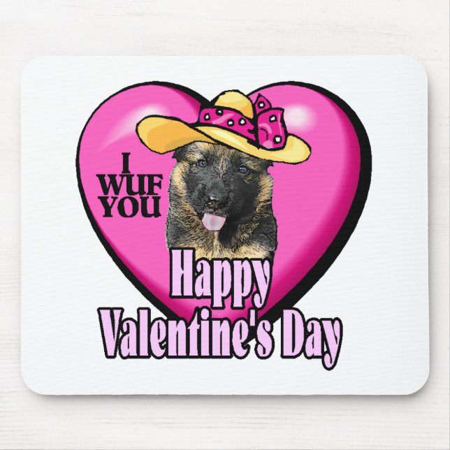 Mousepad German shepherd dia de os namorados (Frente)
