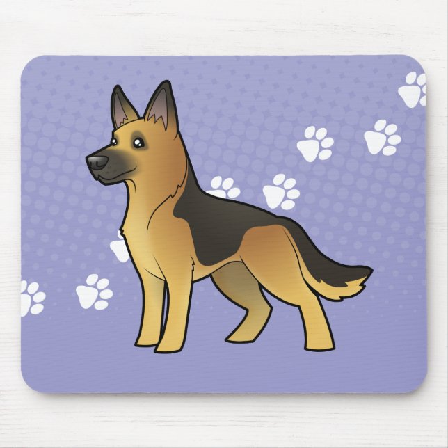Mousepad German shepherd dos desenhos animados (Frente)