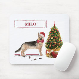 Mousepad German shepherd Engraçado Cachorro de Natal com Ár