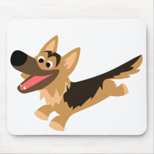Mousepad German shepherd feliz bonito Mousemat dos desenhos