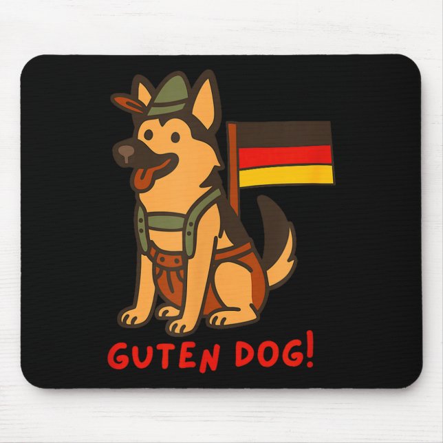 Mousepad German Shepherd Funny Beer Festival Guten Dog  (Frente)