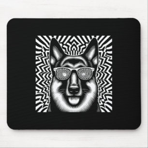Mousepad German shepherd legal Estilo de Arte Op do Cão Nat