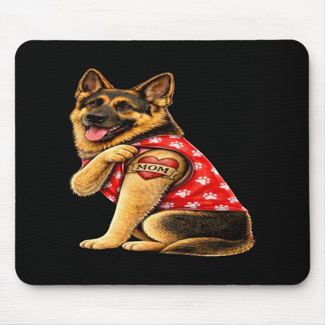 Mousepad German Shepherd Mom Tattoo (Frente)