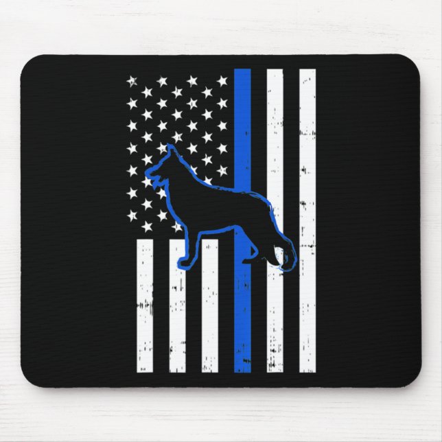 Mousepad german shepherd Policial Cão K9 Patriótico (Frente)