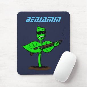 Mousepad Germinador cyborg planta engraçada desenho animado
