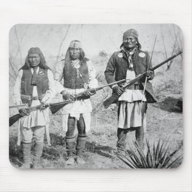 Mousepad Geronimo e três de seus guerreiros de Apache, 1886 (Frente)