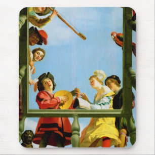 Mousepad Gerrit Van Honthorst Musical Group Balcony Art