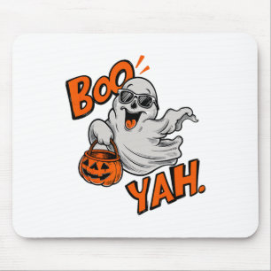 Mousepad Ghost Boo Yah Dia de as Bruxas engraçado Shirt Spo